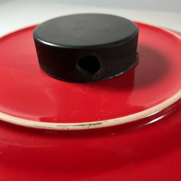 Glass Art Flower, 11 inches, red and Gold, Indiana Glass Diamond point glass - Picture 9 of 9